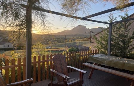 coucher de soleil de la terrasse Gîte n°1582 L'Épine - Hautes-Alpes - coucher de soleil de la terrasse