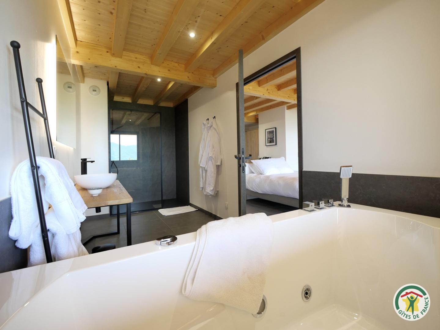 La salle d'eau de la chambre Alexandra, avec son spa photo 21
